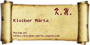 Kloiber Márta névjegykártya