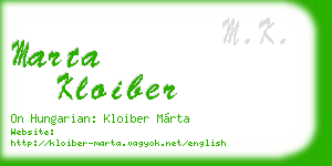 marta kloiber business card