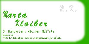 marta kloiber business card